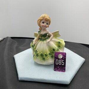 Vintage 1950s RELPO 5835 Planter Blonde Girl in Green Flower Dress *Japan